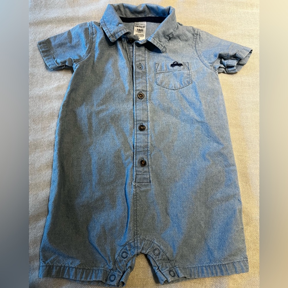Carter’s blue boys jumpsuit 18mo